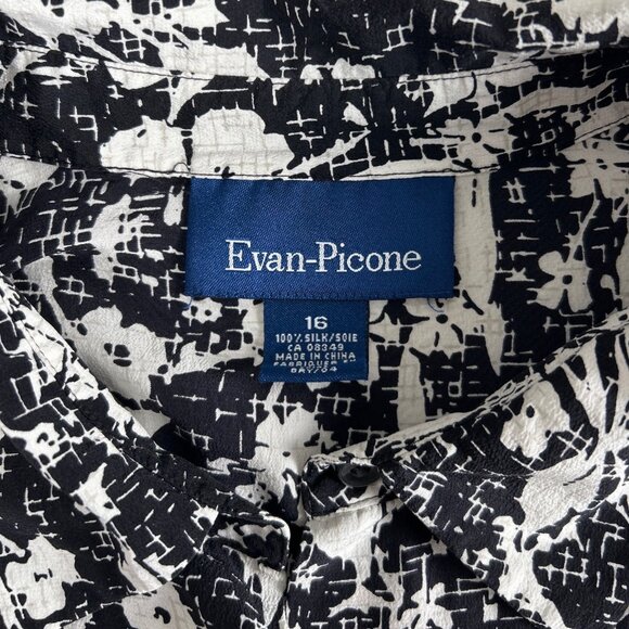 Evan Picone 100% Silk Women's Floral Boho Chic Button Up Shirt - Picture 7 of 14